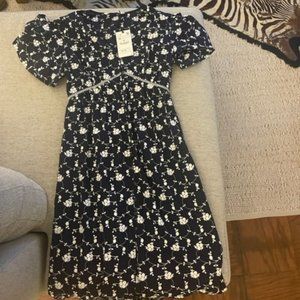 Zara Navy Floral Dress